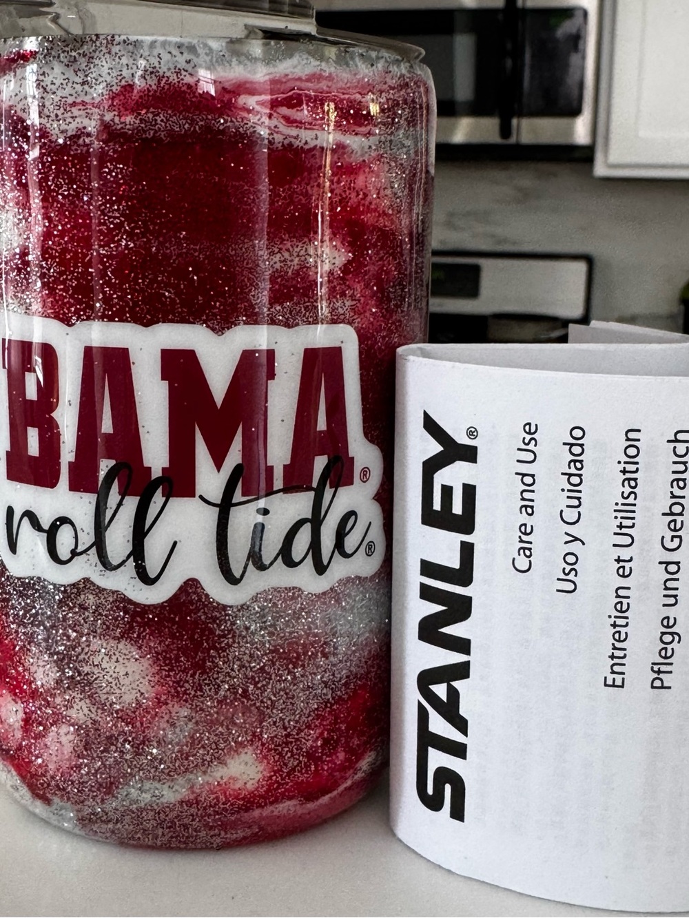 Stanley Crimson 'Roll Tide' Glitter “everyday mug”